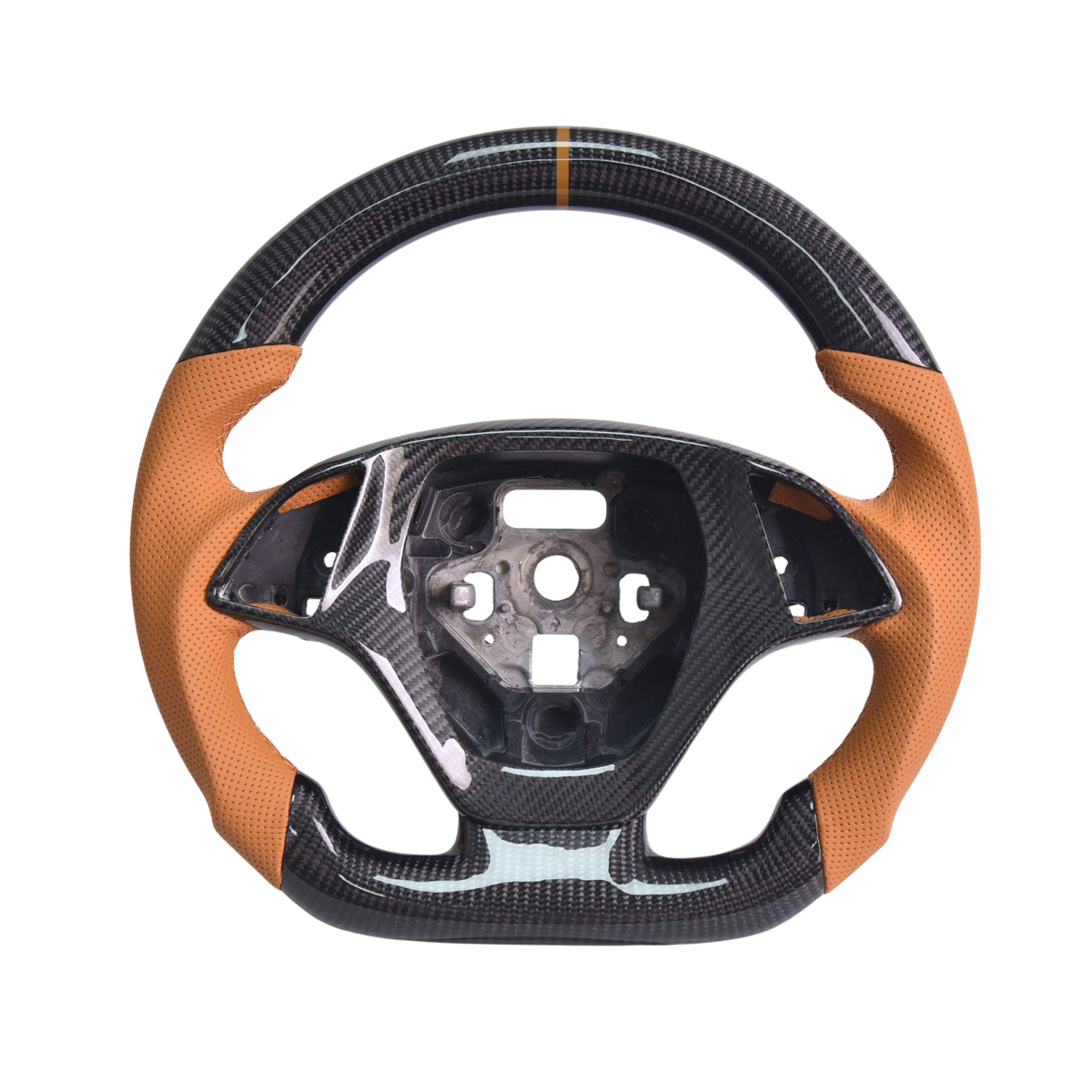 Chevrolet Corvette C7 Brown Leather Brown Stitching Carbon Fiber Steering Wheel image 1