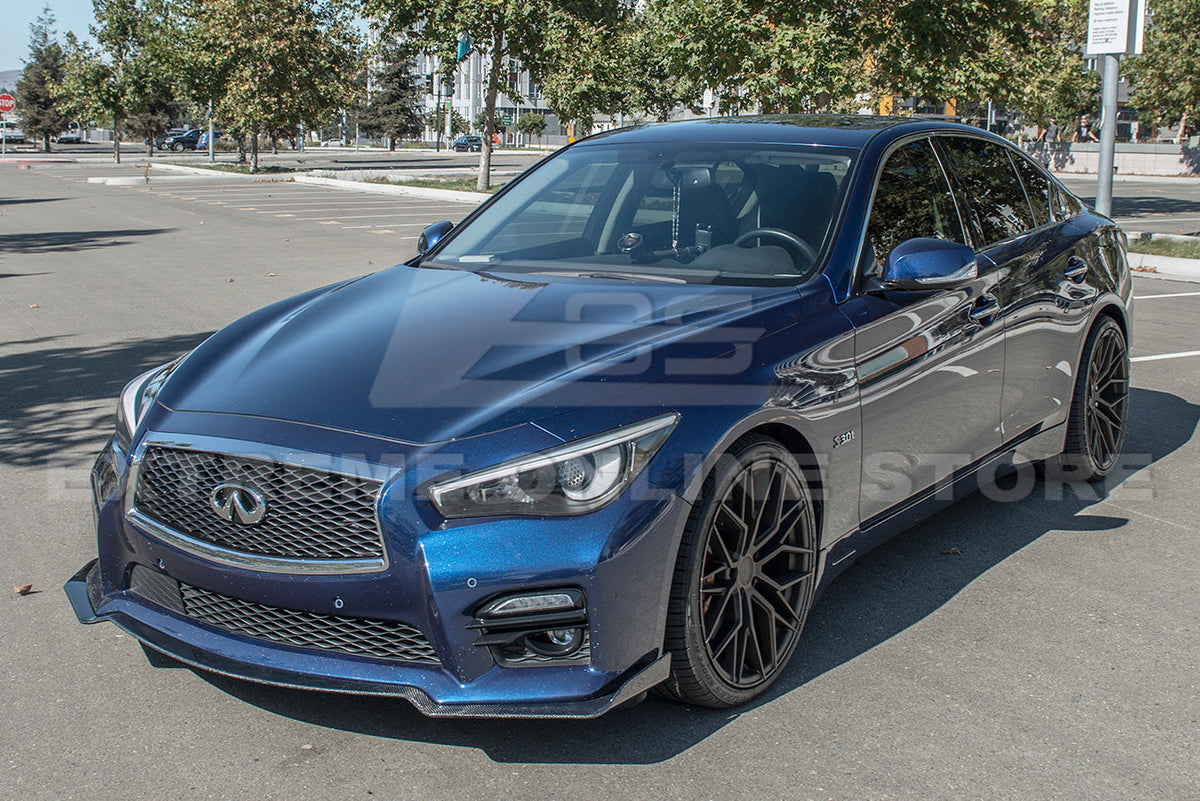 2014-17 Infiniti Q50 Sport Carbon Fiber Front Bumper Lip Splitter image 15