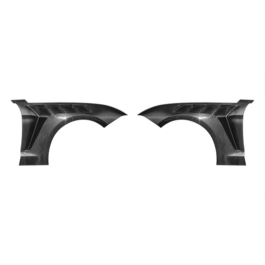 2018-23 Ford Mustang S550 | GTD Style Primed Black Front Side Vented Fenders image 2