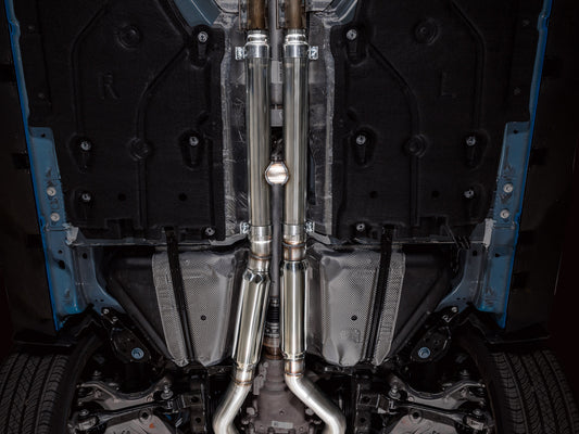 AWE Track Edition Exhaust for S650 Ford Mustang GT Fastback - Dual Diamond Black Tips image 2