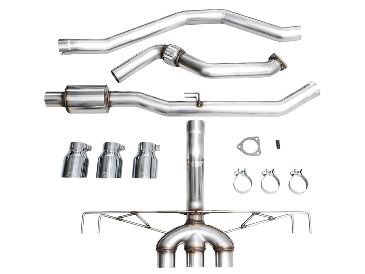 AWE Track Edition Exhaust for FL5 Civic Type R - Triple Chrome Silver Tips image 26