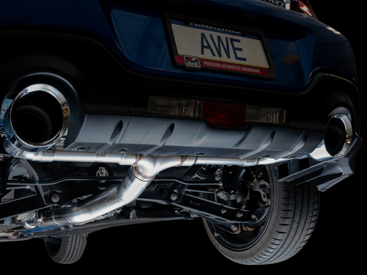 AWE Track Edition Exhaust for Subaru BRZ / Toyota GR86 / Toyota 86 / Scion FR-S - Chrome Silver Tips image 11