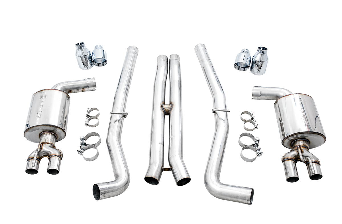 AWE Touring Edition Exhaust for 15+ Challenger 6.4 / 6.2 SC - Chrome Silver Quad Tips image 7