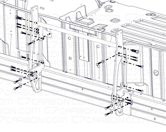 Chassis Mount | Corvette C5 (1997-2004) | Rear Wing Support image 2