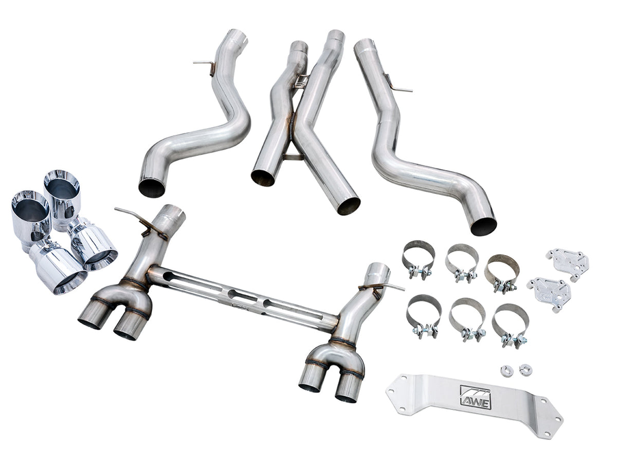 AWE Track Edition Catback Exhaust for BMW F8X M3/M4 - Chrome Silver image 8