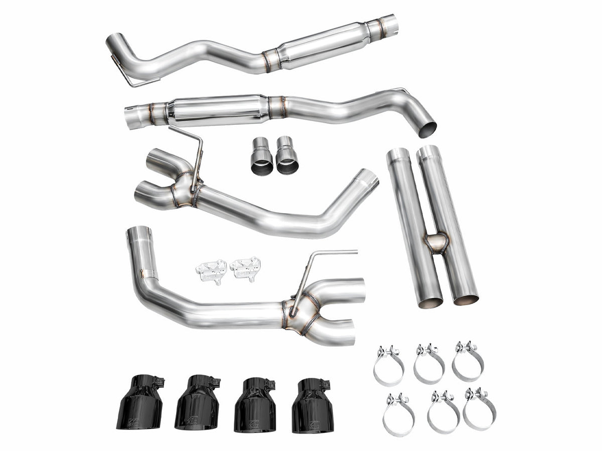 AWE Track Edition Exhaust for S650 Ford Mustang GT Fastback - Quad Diamond Black Tips image 15