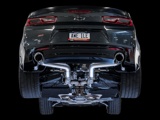 AWE Track Edition Axle-back Exhaust for Gen6 Camaro SS / LT1 - Chrome Silver Tips (Dual Outlet) image 2