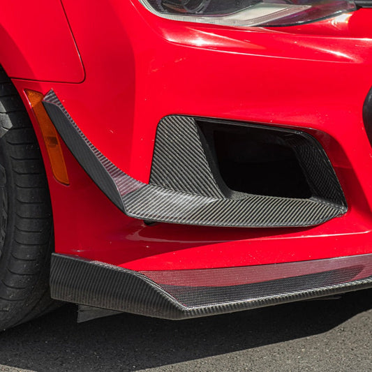 2019-24 Camaro ZL1 1LE Dry Cabon Fiber Front Air Duct Bezels & Canard Dive Planes image 2
