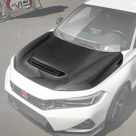 2023-Up Honda Civic Type-R Carbon Fiber Front Vented Bumper Hood Cover image 2