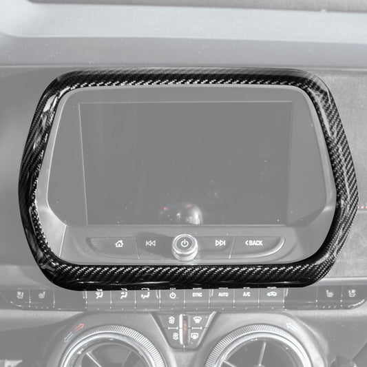 2019-24 Camaro Dash Radio Dry Carbon Fiber Trim Cover image 2