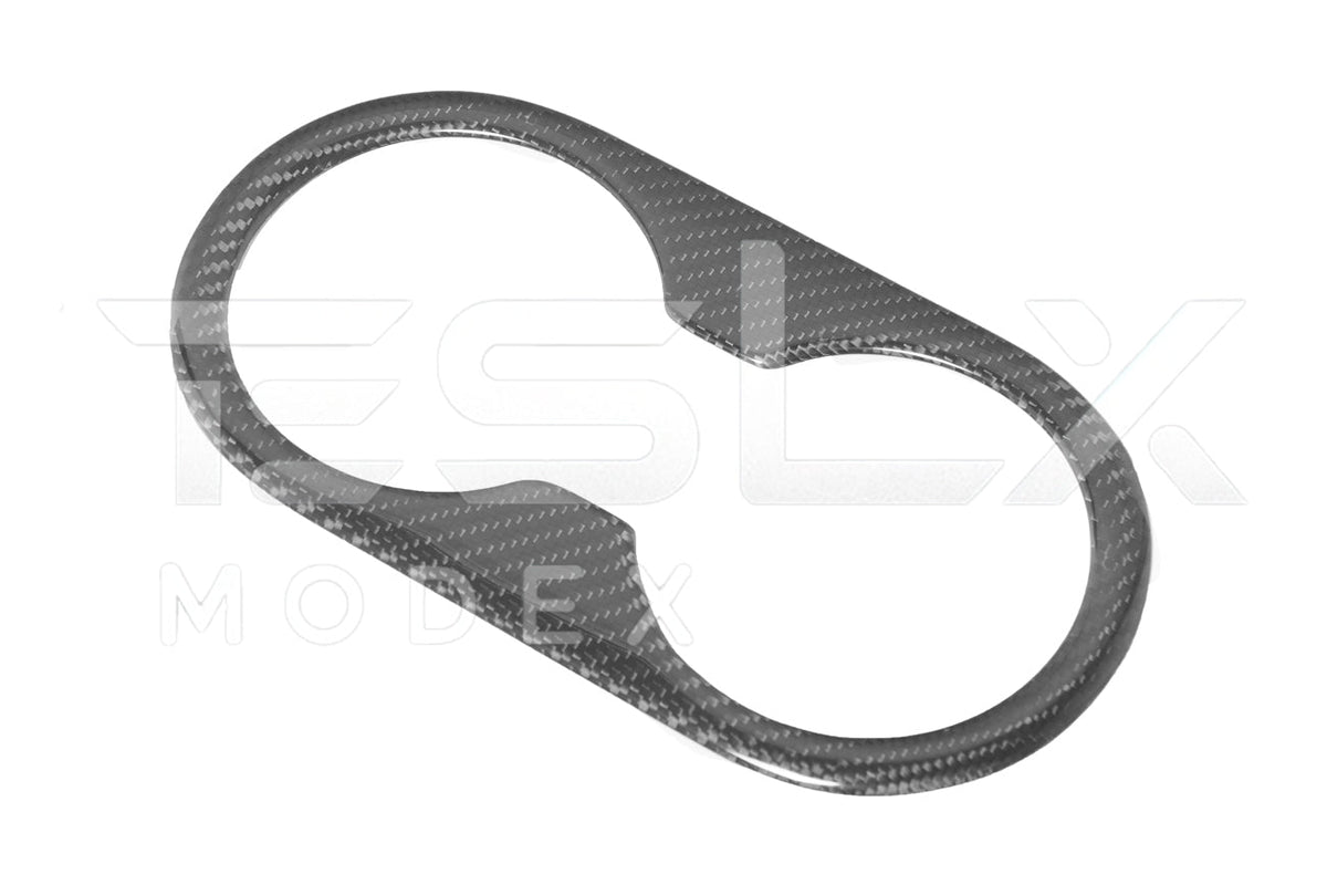2020-23 Tesla Model 3 20-24 Y Carbon Fiber Interior Rear Water Cup Frame image 12