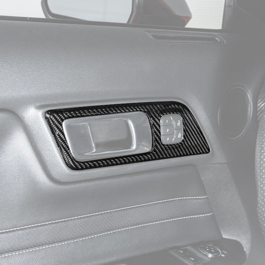 2015-Up Ford Mustang DRY CARBON FIBER Door Handle Panel Cover image 2