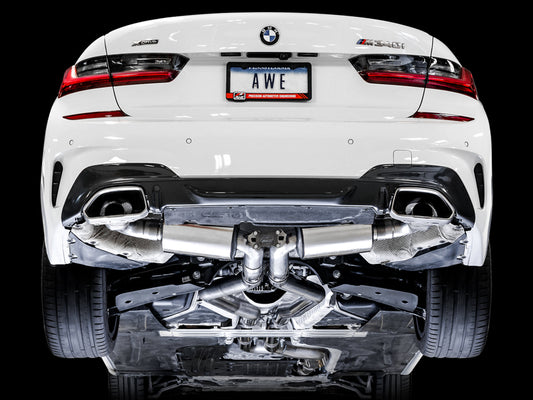 AWE Resonated Touring Edition Exhaust for G2X M340i / M440i - OE Tips image 2