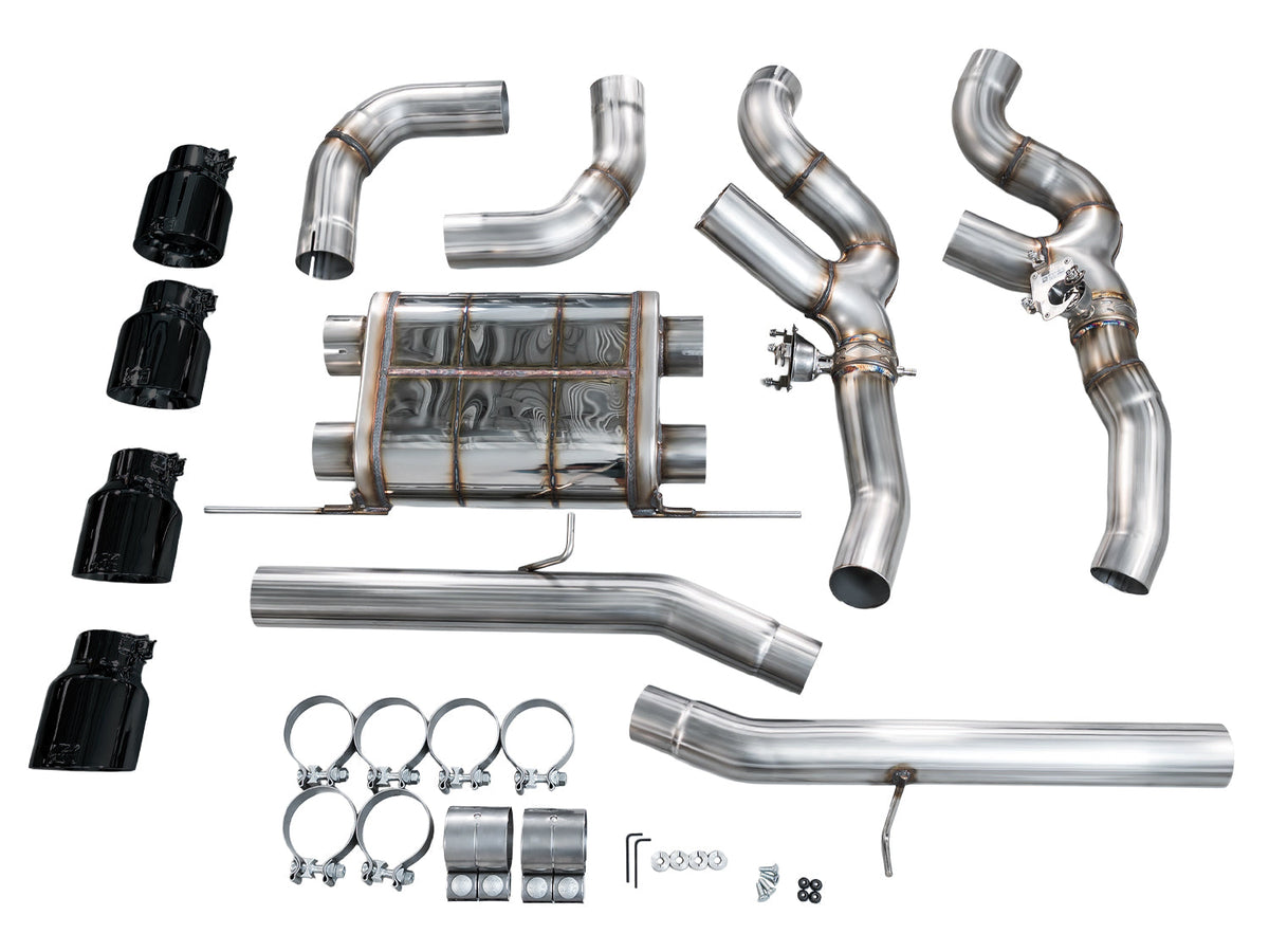 AWE Valved SwitchPath™ Axleback Exhaust for BMW F97 X3 M / F98 X4 M - Diamond Black Tips image 12