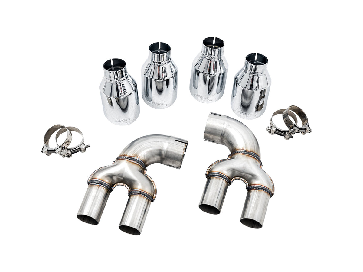 AWE OE-to-Quad Tip Conversion Kit for G2X M340i / M440i - Chrome Silver Tips image 1