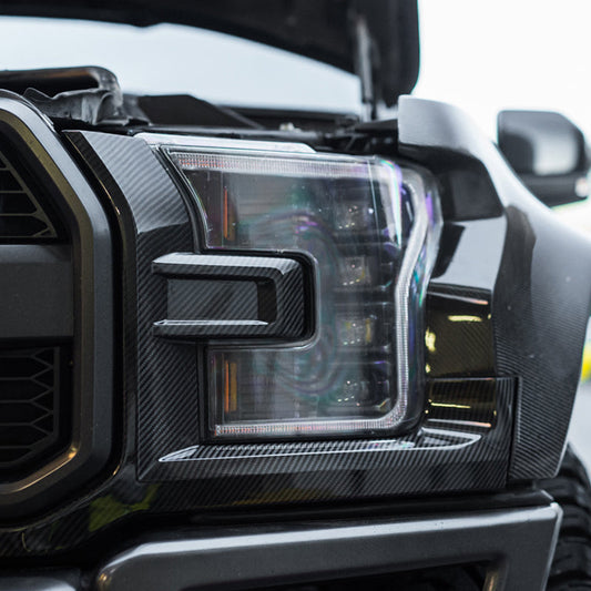 2017-23 Ford F-150 Raptor Carbon Fiber Headlight Cover image 2