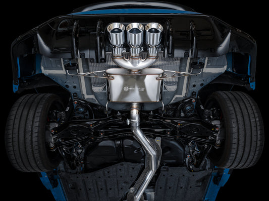 AWE Touring Edition Exhaust for FL5 Civic Type R - Triple Chrome Silver Tips image 2
