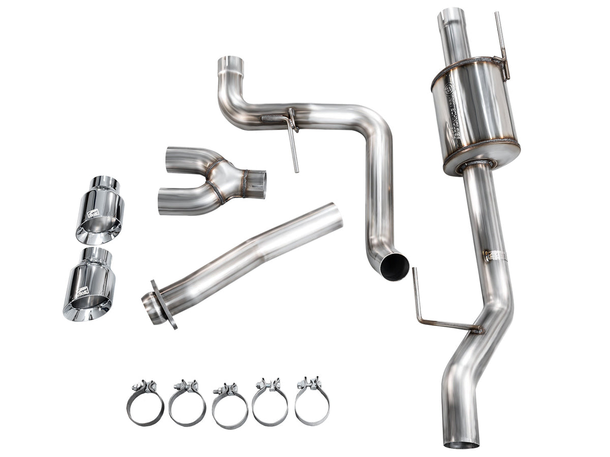 AWE 0FG Dual Side Exit Exhaust for Ford F-150 Regular Cab - 4.5 Chrome Silver Tips image 14