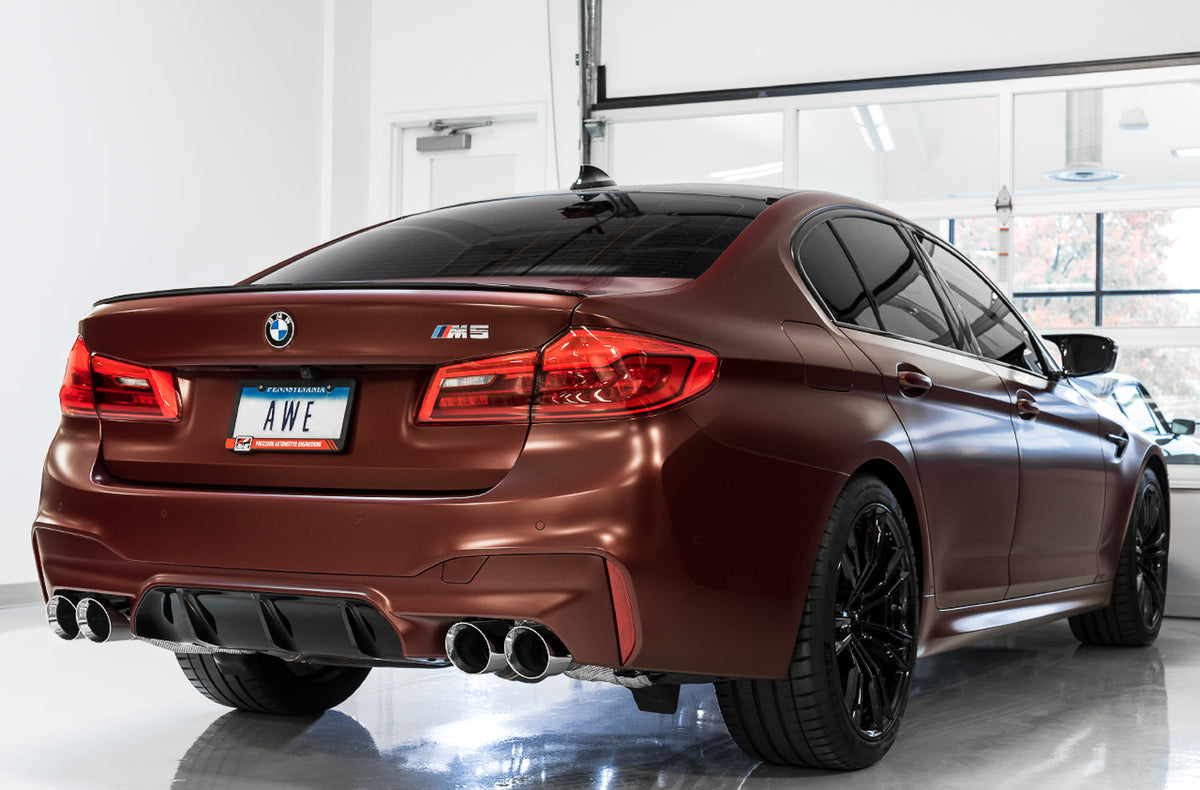 AWE SwitchPath™ Axleback Exhaust for BMW F90 M5 - Diamond Black Tips image 3