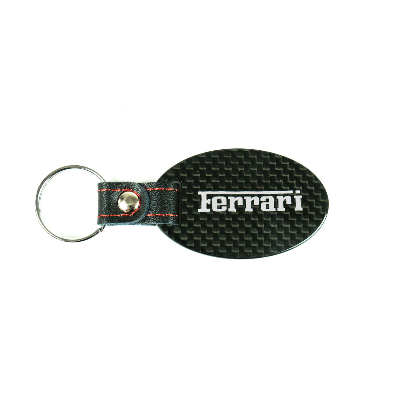 Fabspeed Ferrari Cavallino Silver Carbon Fiber Keyring