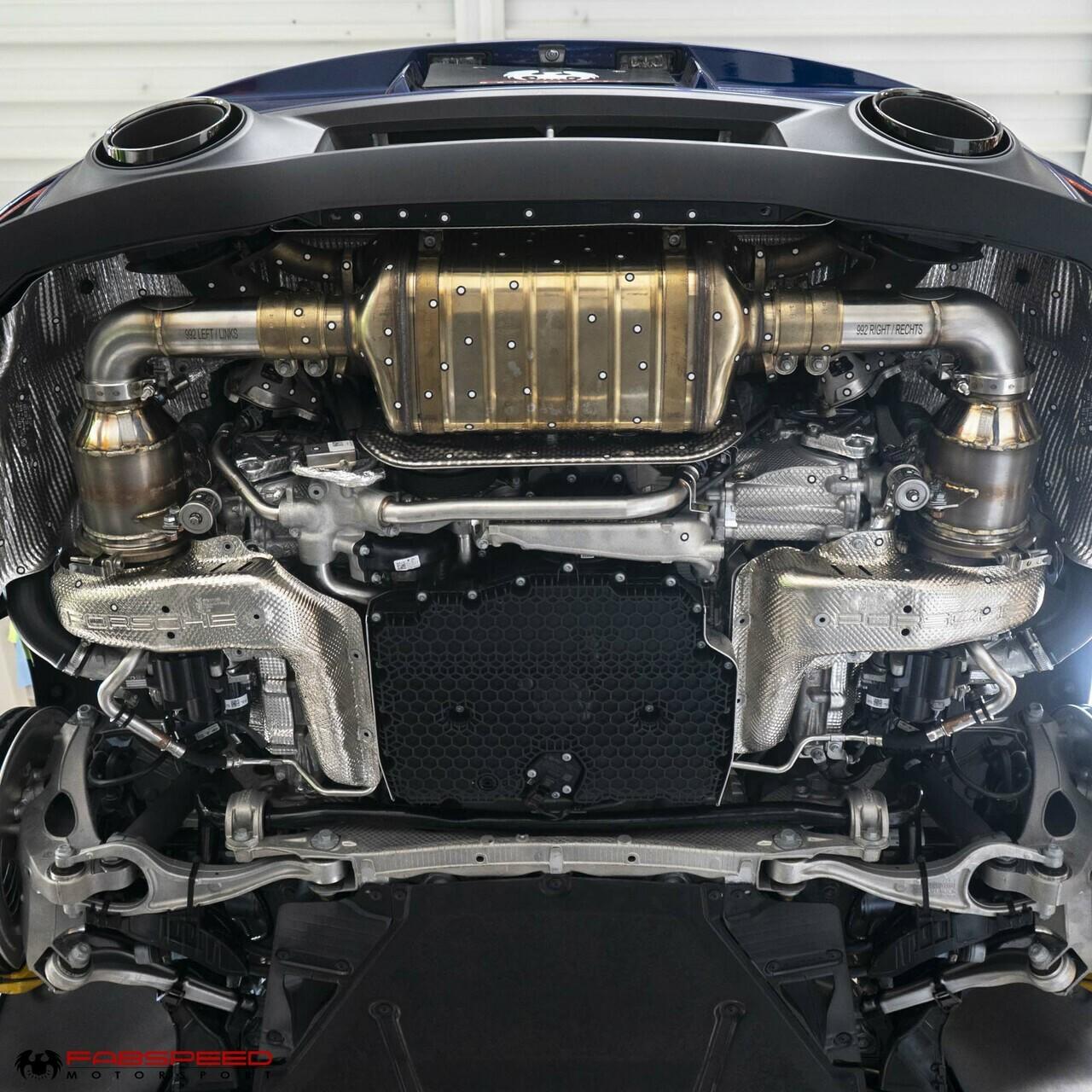 Fabspeed Porsche 992 Twin Turbo / Twin Turbo S Sport Catalytic Converters with GT2RS Style Outlets (2021+)