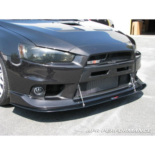 Carbon Fiber Front Wind Splitter - 2008-2016 Mitsubishi Evolution X with OEM lip
