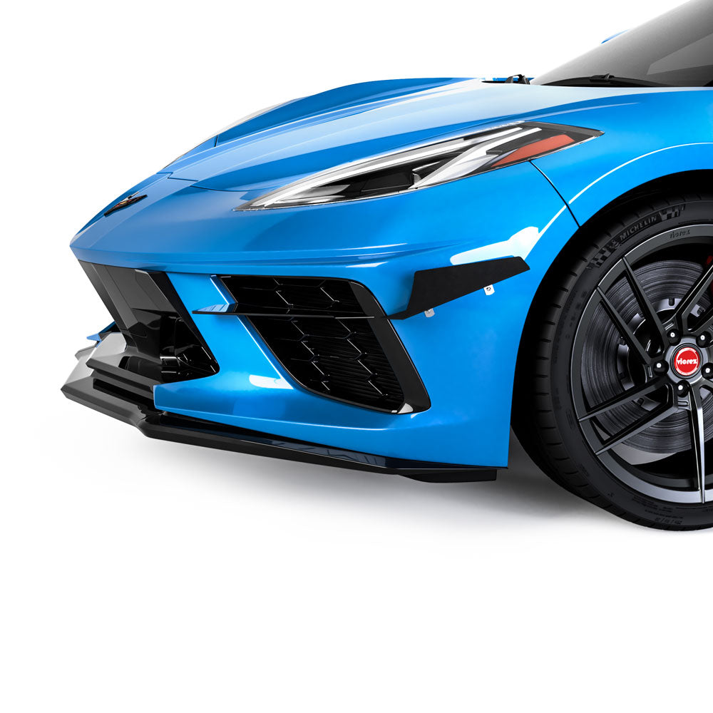 Vicrez 4VR Front Bumper Canards vz102233 | Chevrolet Corvette C8 2020-2026