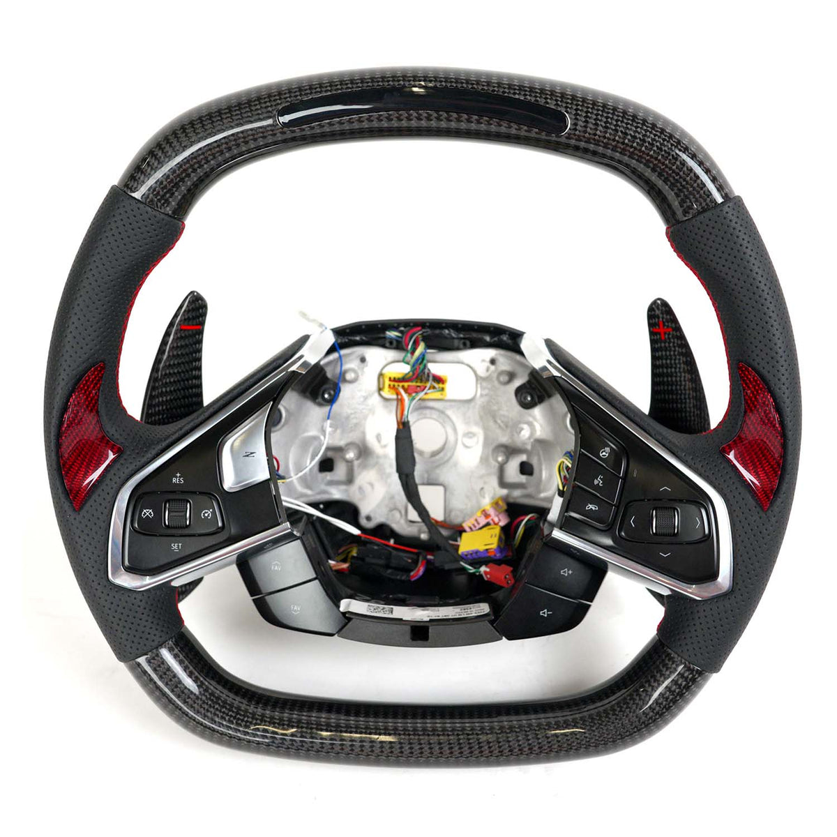 Vicrez Carbon Fiber Steering Wheel +LED Dash vz102115-DL | Chevrolet Corvette C8 2020-2026