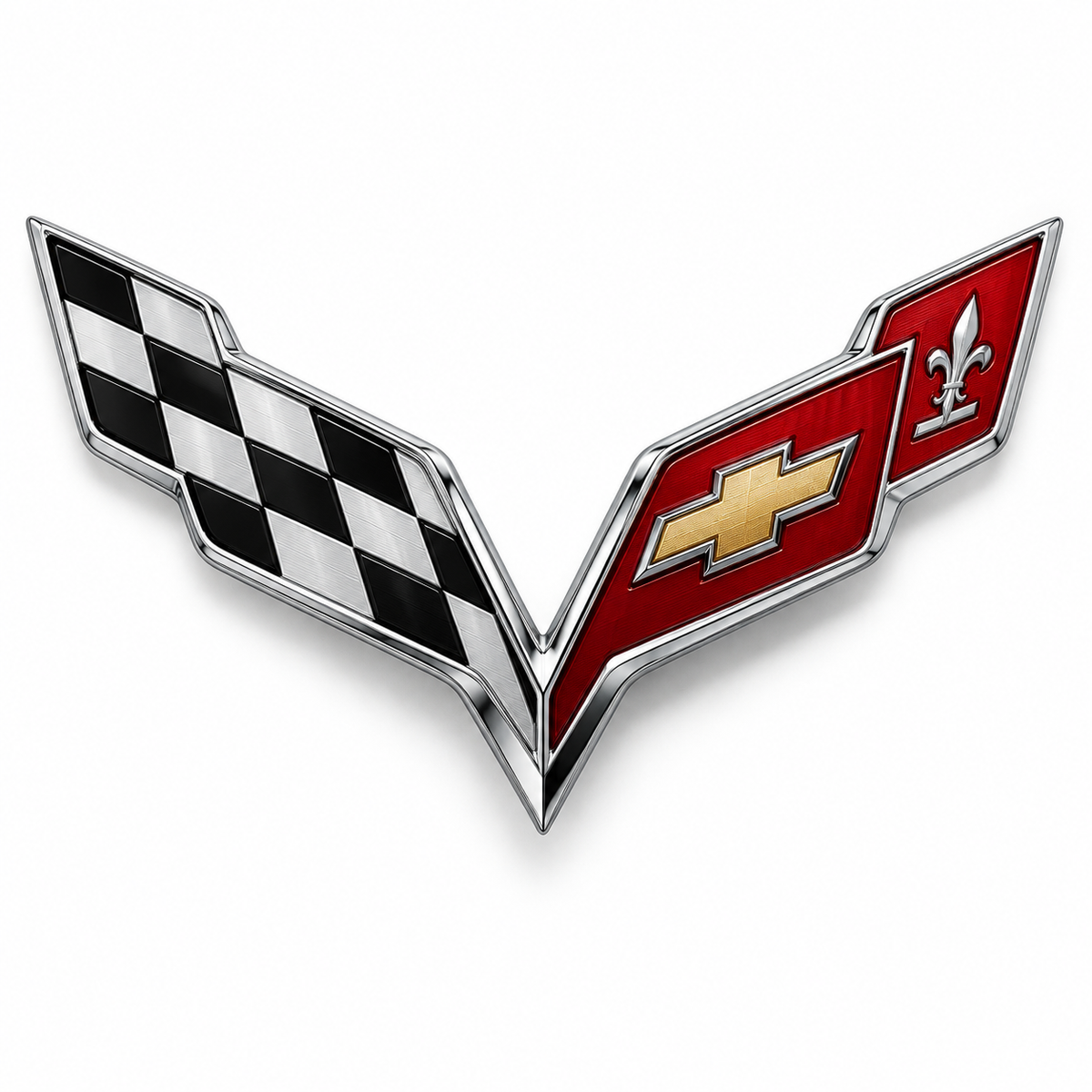 Corvette crossed flags emblem