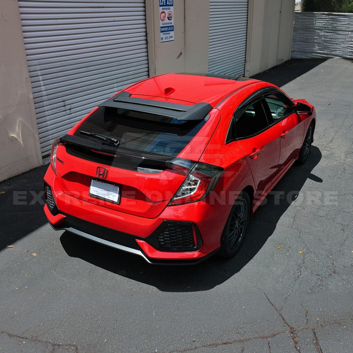 2016-21 Honda Civic Hatchback Mugen Conversion Rear Roof Spoiler Kit image 3
