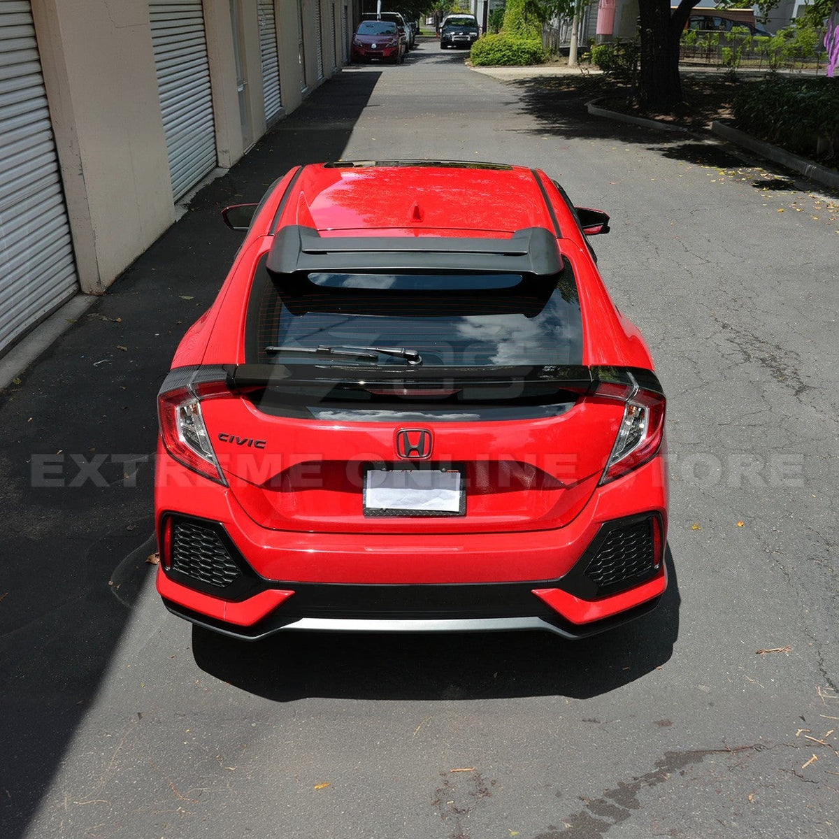 2016-21 Honda Civic Hatchback Mugen Conversion Rear Roof Spoiler Kit image 4