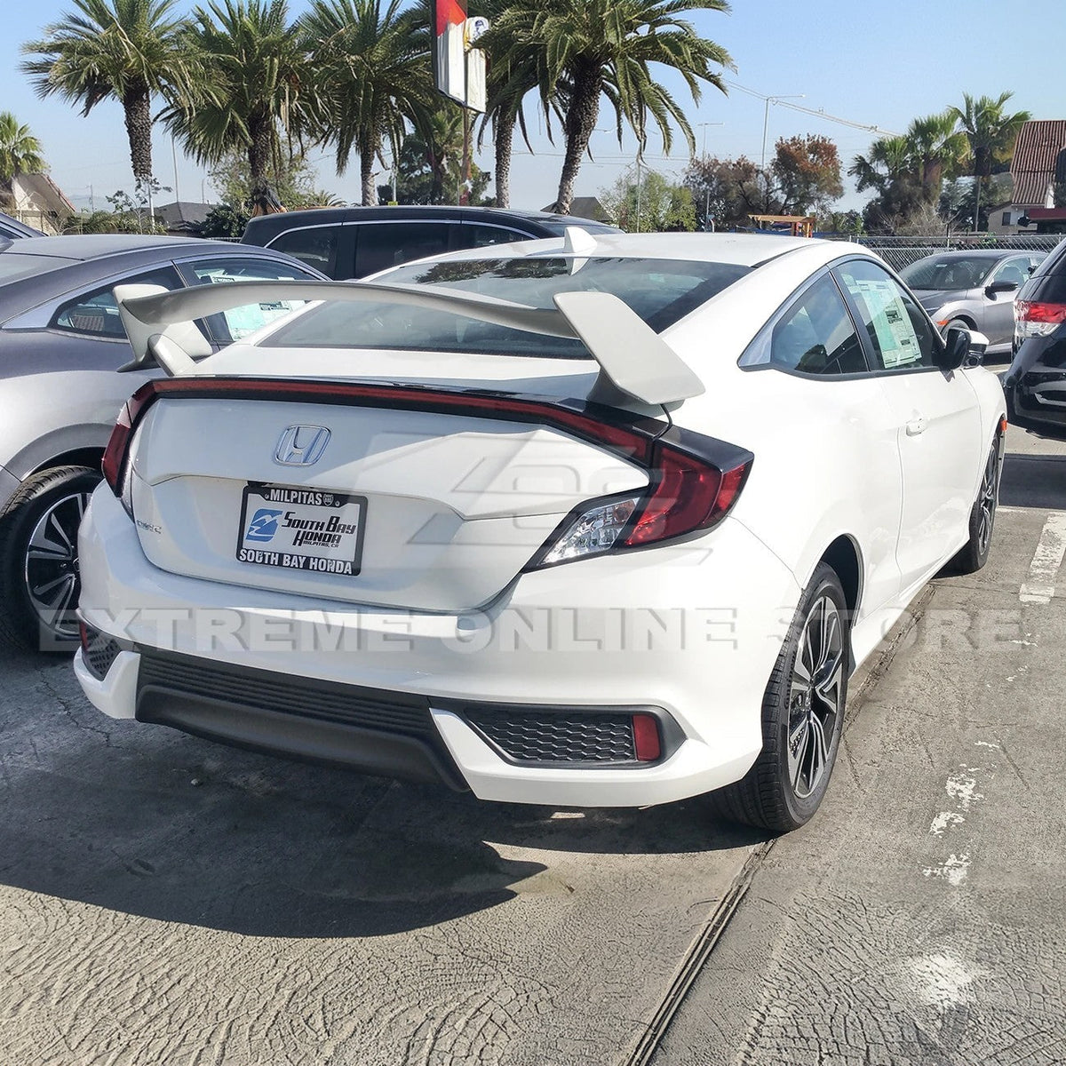 2016-20 Honda Civic Coupe Type R Conversion Rear Trunk Spoiler Kit image 4