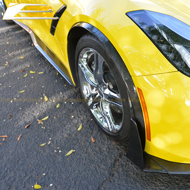 Chevrolet Corvette C7 DRY CARBON FIBER Front Fender Flares Wheel Trim image 12