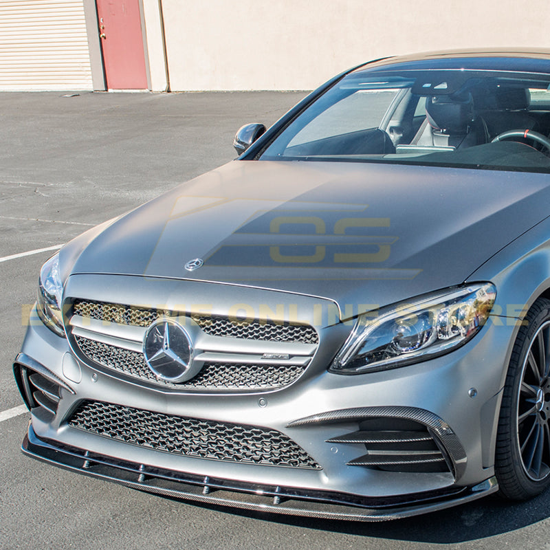 2019-Up Mercedes-Benz C-Class Carbon Fiber Front Splitter Lip image 1