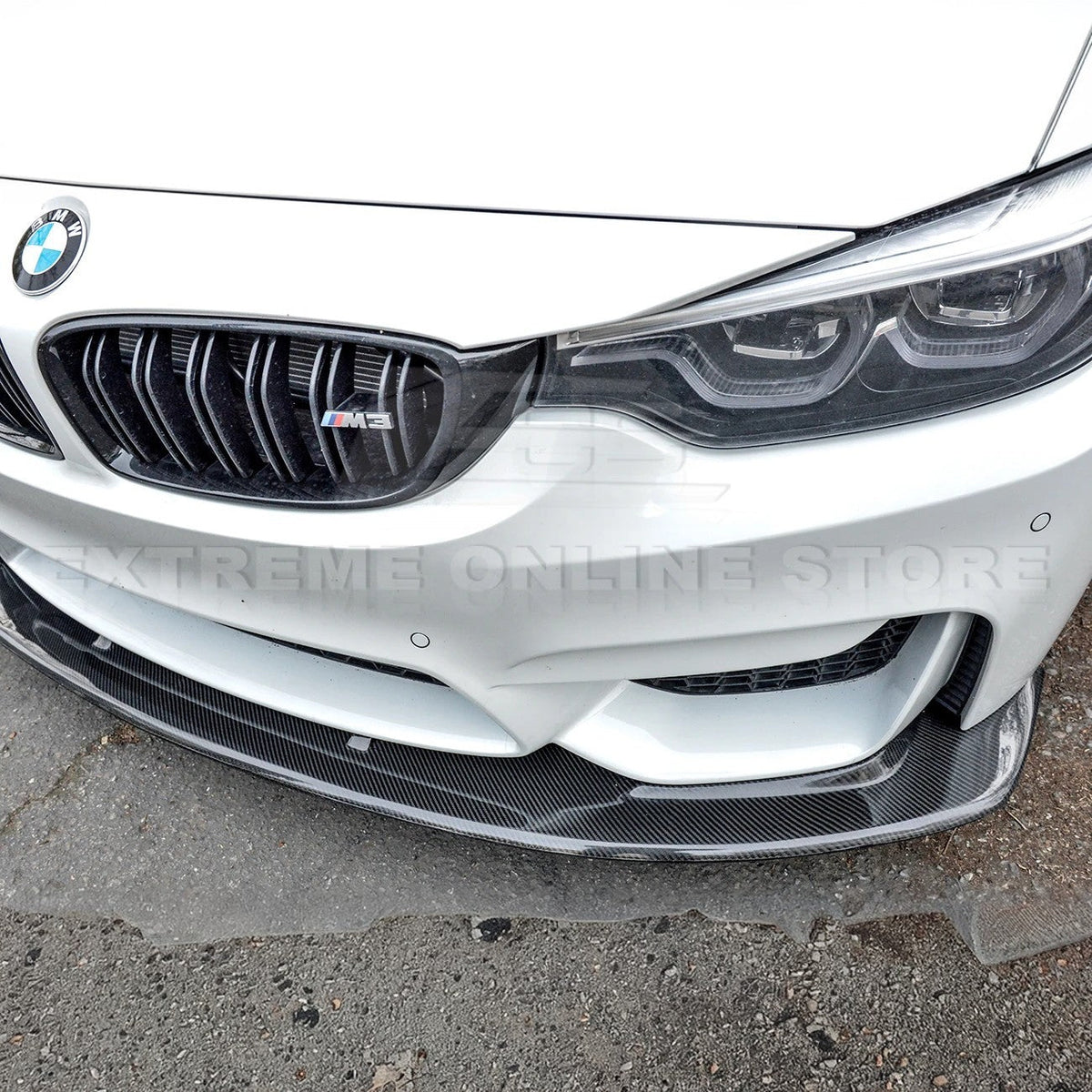 2015-20 BMW F82 M4 Carbon Fiber Front Splitter & Side Skirts image 6