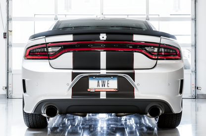 AWE Track Edition Exhaust for 17+ Charger 5.7 - Diamond Black Tips image 3
