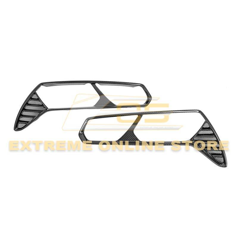 Corvette C7 DRY CARBON FIBER Rear Tail Light Bezels image 1