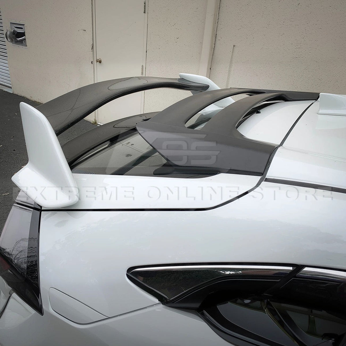 2016-21 Honda Civic Hatchback Type R Conversion Rear Spoiler W/ Mugen Style Roof Spoiler image 5