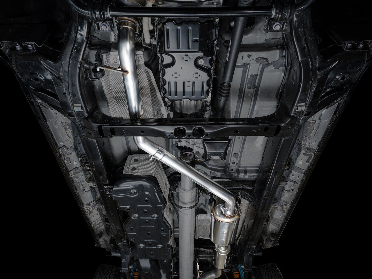 AWE 0FG Exhaust for 4th Gen Toyota Tacoma - Dual Diamond Black Tips image 3