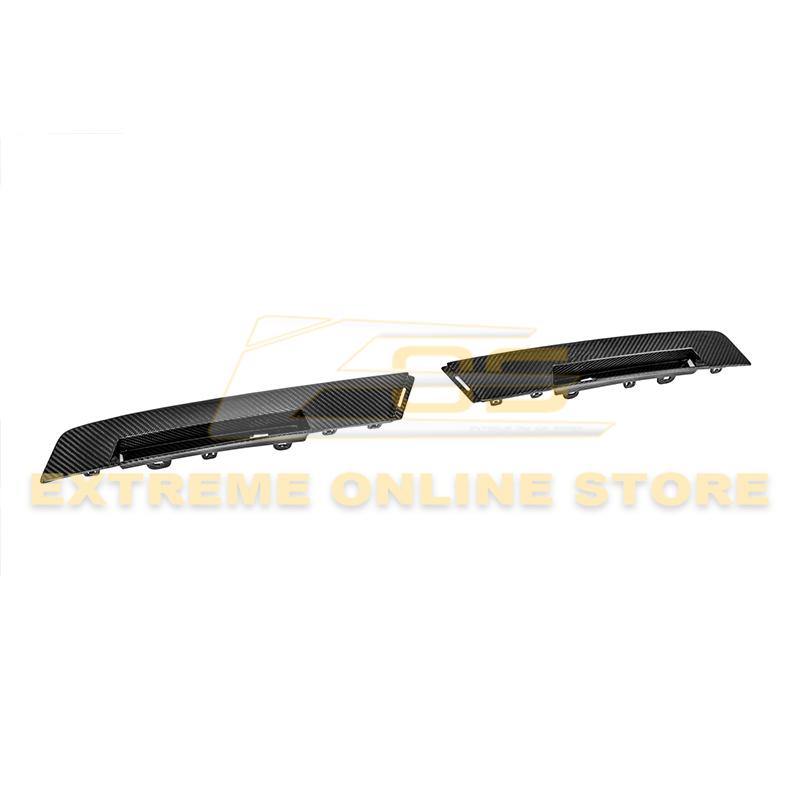 2009-15 Cadillac CTS-V Coupe Dry Carbon Fiber Rear Bumper Insert Covers image 2