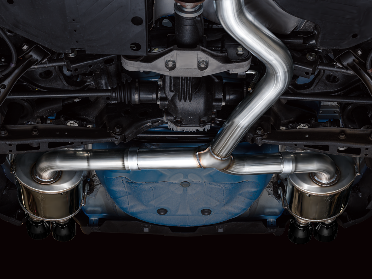 AWE Touring Edition Exhaust for VB Subaru WRX - Diamond Black Tips image 4