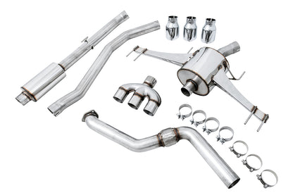 AWE Touring Edition Exhaust for FK8 Civic Type R (includes Front Pipe and DualPhase Mid Pipe) - Triple Chrome Silver Tips image 4