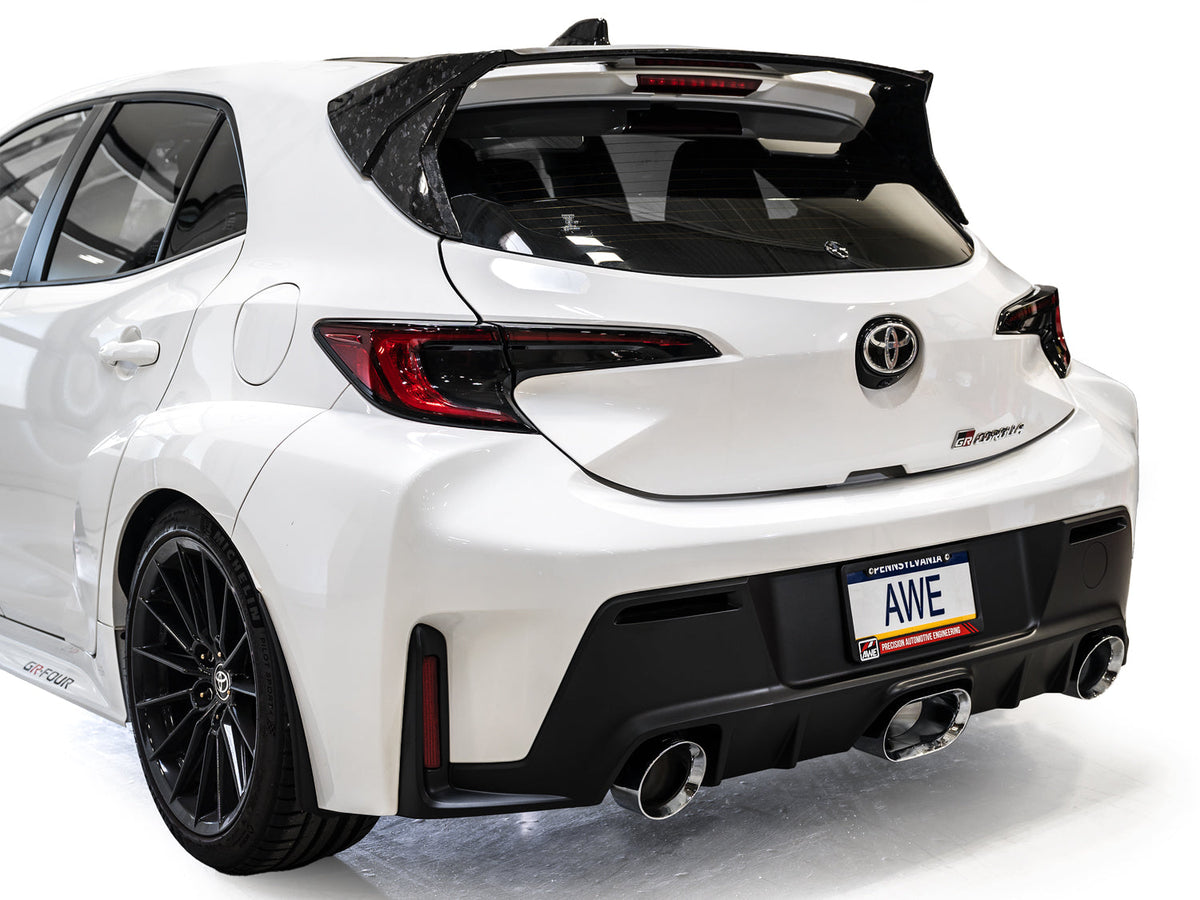 AWE Touring Edition Exhaust for GR Corolla - Chrome Silver Tips image 3