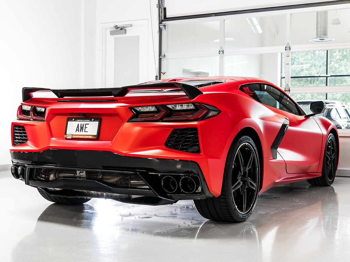 AWE Touring Edition Exhaust for C8 Corvette -- Diamond Black Tips image 2