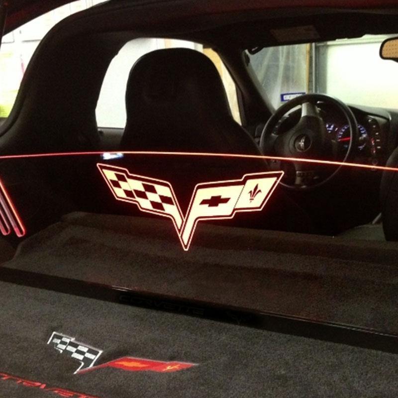 WindRestrictor® Corvette C6 Coupe Rear Glow Plate image 1