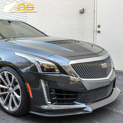 2016-19 Cadillac CTS-V Carbon Fiber Front Splitter Wheel Arch& Side Skirts Rockerst image 7
