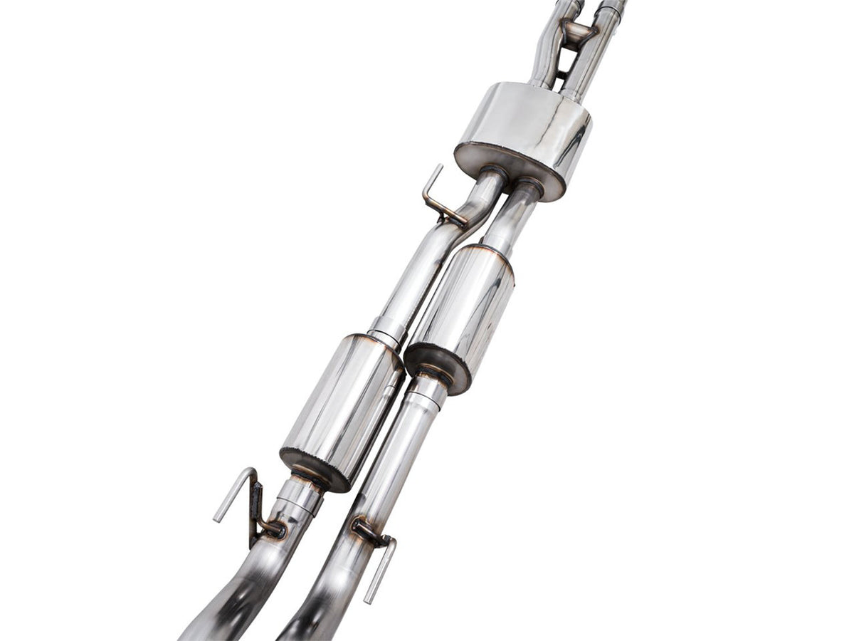 AWE 0FG Exhaust with BashGuard for 3rd Gen Tacoma - Dual Chrome Silver Tips image 17