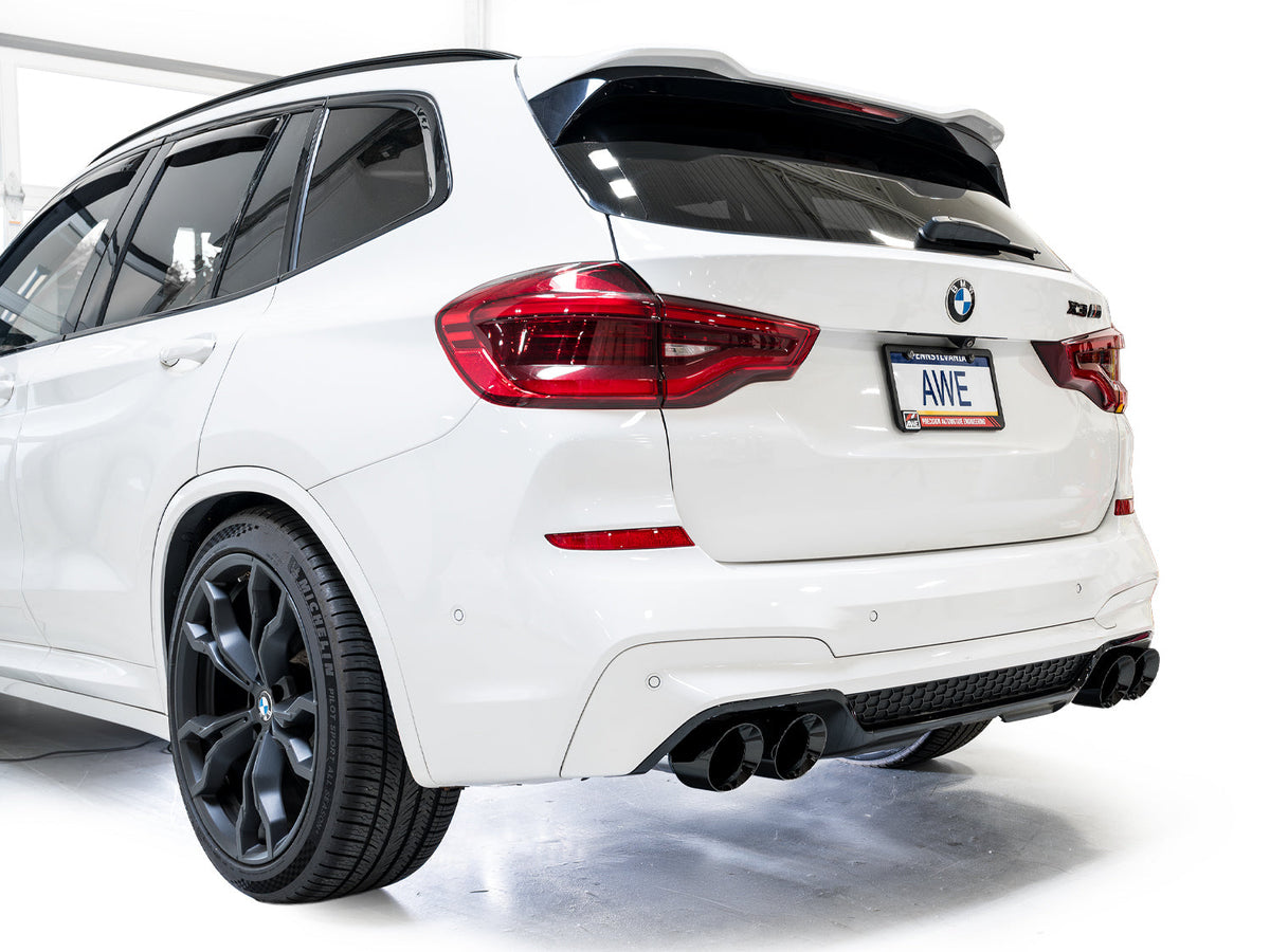 AWE Valved SwitchPath™ Axleback Exhaust for BMW F97 X3 M / F98 X4 M - Diamond Black Tips image 4