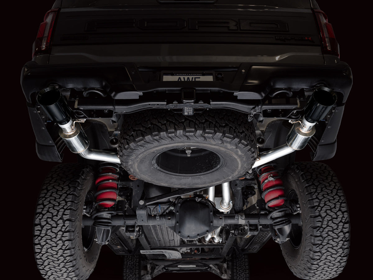AWE SwitchPath™ Exhaust for Gen 3 Raptor R - Diamond Black Tips image 2