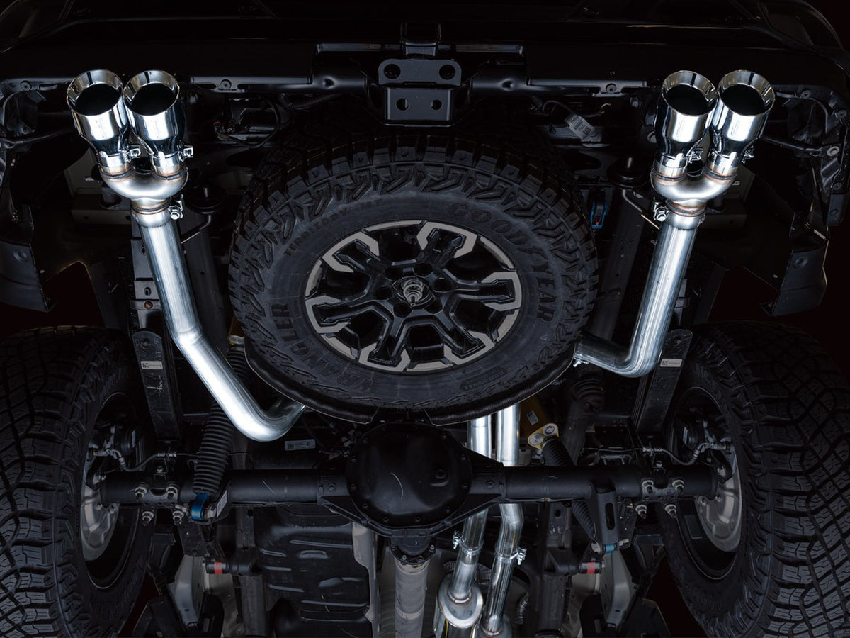 AWE 0FG Catback Exhaust for Silverado ZR2/Sierra AT4X - Quad Chrome Silver Tips image 7
